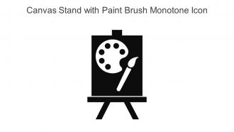 Canvas Stand With Paint Brush Monotone Icon In Powerpoint Pptx Png And Editable Eps Format