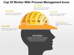 Cap of worker with process management icons flat powerpoint design