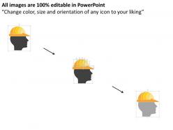 Cap of worker with process management icons flat powerpoint design