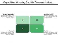 Capabilities Allocating Capitals Common Markets Base Product Category