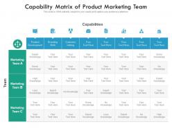 Capability matrix of product marketing team