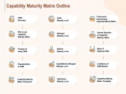Capability maturity matrix outline ppt powerpoint presentation model show
