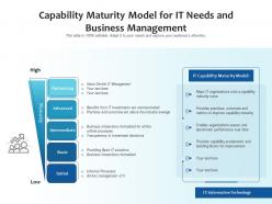 Capability maturity model for it needs and business management