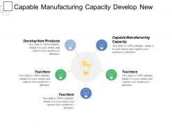 Capable manufacturing capacity develop new products economics business