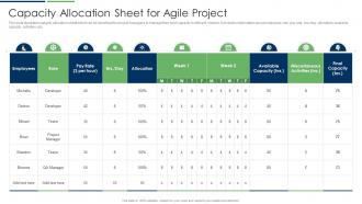 Capacity Allocation Sheet For Agile Project
