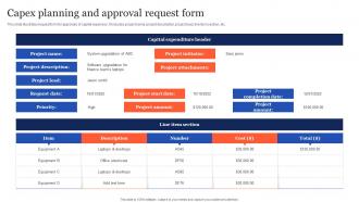 Capex Planning And Approval Request Form