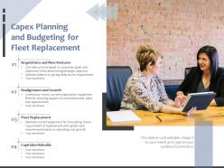 Capex planning and budgeting for fleet replacement