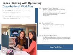 Capex planning with optimizing organizational workflow