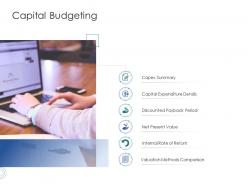 Capital budgeting infrastructure engineering facility management ppt icons