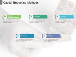 Capital budgeting methods ppt powerpoint presentation portfolio cpb