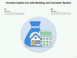 Capital Building Icon Investment Arrow Symbol Financial Calculator