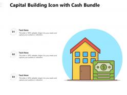 Capital building icon with cash bundle