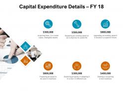 Capital expenditure details fy 18 growth ppt powerpoint presentation gallery
