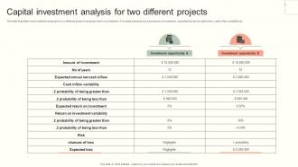 Capital Investment Analysis For Two Different Projects