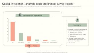 Capital Investment Analysis Tools Preference Survey Results