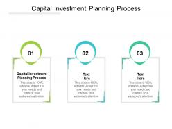 Capital investment planning process ppt powerpoint presentation outline good cpb