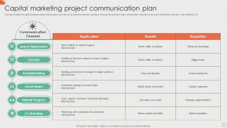 Capital Marketing Project Communication Plan