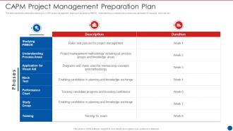 CAPM Project Management Preparation Plan
