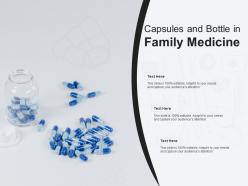 Capsules and bottle in family medicine