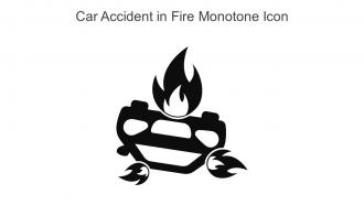 Car Accident In Fire Monotone Icon In Powerpoint Pptx Png And Editable Eps Format