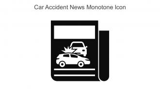 Car Accident News Monotone Icon In Powerpoint Pptx Png And Editable Eps Format