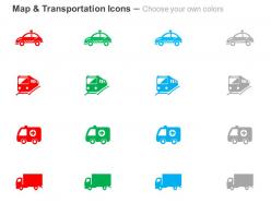 Car ambulance train truck ppt icons graphics