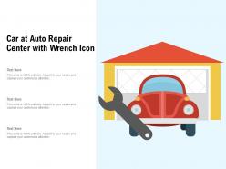 Car at auto repair center with wrench icon