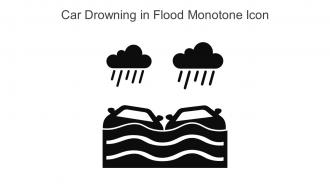 Car Drowning In Flood Monotone Icon In Powerpoint Pptx Png And Editable Eps Format
