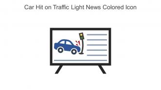 Car Hit On Traffic Light News Colored Icon In Powerpoint Pptx Png And Editable Eps Format