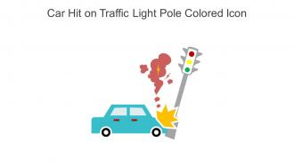 Car Hit On Traffic Light Pole Colored Icon In Powerpoint Pptx Png And Editable Eps Format