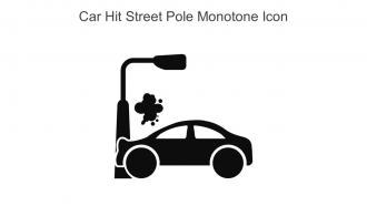 Car Hit Street Pole Monotone Icon In Powerpoint Pptx Png And Editable Eps Format