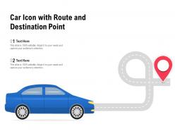 Car icon with route and destination point