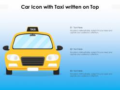 Car icon with taxi written on top