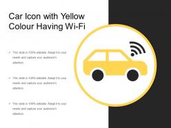 Car icon with yellow colour having wi fi