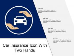 Car insurance icon with two hands