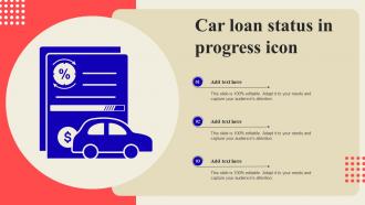 Car Loan Status In Progress Icon