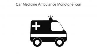 Car Medicine Ambulance Monotone Icon In Powerpoint Pptx Png And Editable Eps Format