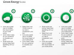 Car nuclear energy symbol with sun and globe for green energy editable icons