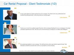 Car rental proposal client testimonials l12238 ppt powerpoint presentation microsoft