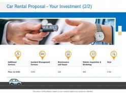 Car rental proposal your investment l12241 ppt powerpoint presentation layouts