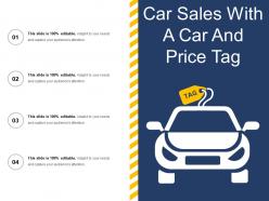 Car sales with a car and price tag