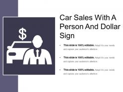 Car sales with a person and dollar sign