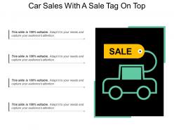 Car sales with a sale tag on top