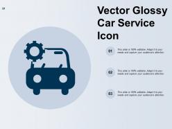 Car Service Sign Icon On Blue Glossy Square Web Button Gear Box