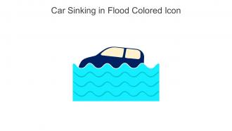 Car Sinking In Flood Colored Icon In Powerpoint Pptx Png And Editable Eps Format