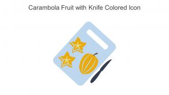 Carambola Fruit With Knife Colored Icon In Powerpoint Pptx Png And Editable Eps Format