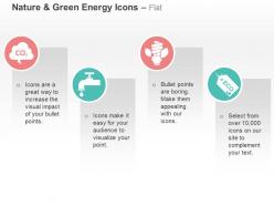 Carbon dioxide water conservation cfl eco friendly ppt icons graphics