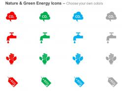 Carbon dioxide water conservation cfl eco friendly ppt icons graphics