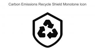 Carbon Emissions Recycle Shield Monotone Icon In Powerpoint Pptx Png And Editable Eps Format