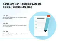 Cardboard icon highlighting agenda points of business meeting